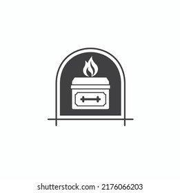 illustration of cremation, cremation icon, vector art.