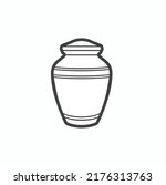 illustration of cremation urns, funeral, vector art.