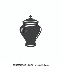 illustration of cremation urns, funeral, vector art.