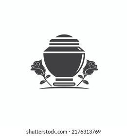 illustration of cremation urns, funeral, vector art.