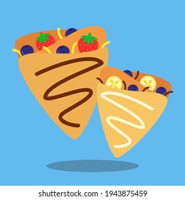 Ilustración del vector de crepes con estilo plano