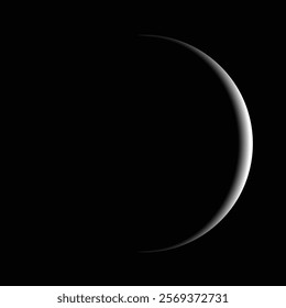 Illustration of crescent moon with dark sky