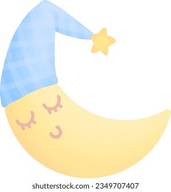 illustration of crescent moon good night