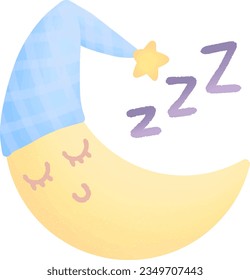 illustration of crescent moon good night