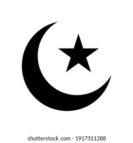 illustration of a crescent moon and star. Islamic symbol. Islamic icons can be used for the month of Ramadan, Eid and Eid Al-Adha. for logo, website and poster designs. vector