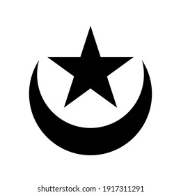 illustration of a crescent moon and star. Islamic symbol. Islamic icons can be used for the month of Ramadan, Eid and Eid Al-Adha. for logo, website and poster designs. vector