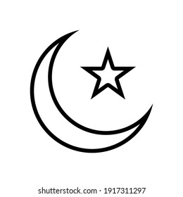 illustration of a crescent moon and star. Islamic symbol. Islamic icons can be used for the month of Ramadan, Eid and Eid Al-Adha. for logo, website and poster designs. vector