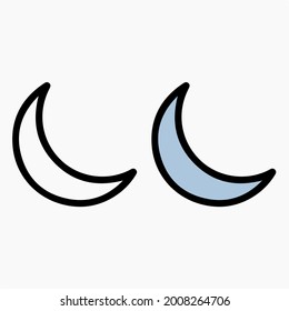 illustration of a crescent moon and star. Islamic symbol. Islamic icons can be used for the month of Ramadan for logo, website and poster designs. vector.