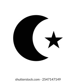 illustration of a crescent moon and star. Islamic symbol. Islamic icons can be used for the month of Ramadan, Eid and Eid Al-Adha. for logo, website and poster designs. vector