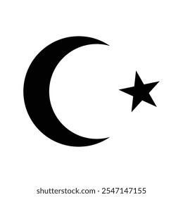 illustration of a crescent moon and star. Islamic symbol. Islamic icons can be used for the month of Ramadan, Eid and Eid Al-Adha. for logo, website and poster designs. vector