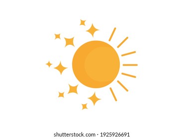 illustration of crescent moon and sun side by side
