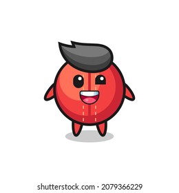 illustration of an cricket ball character with awkward poses , cute style design for t shirt, sticker, logo element