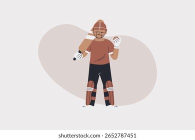 Illustration of Cricket Boy Athlete