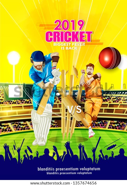 Illustration Cricket Championship Poster Banner Design Stock Vector ...