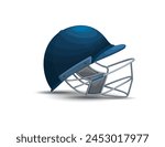 illustration of cricket helmet. Cricket Batsman helmet on isolated background.