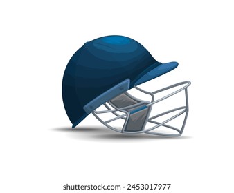 illustration of cricket helmet. Cricket Batsman helmet on isolated background.