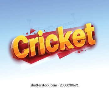 Ilustración De Cricket Live Championship Sports Con Diseño De Texto 3d