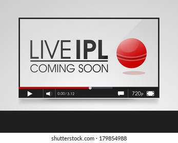 Illustration of Cricket match live telecast promotion on internet.