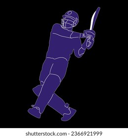 An illustration of a cricket player in action, suitable for illustrating books, magazines, newspapers and all other business needs.