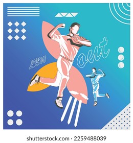 illustration of cricket player playing cricket championship sports.