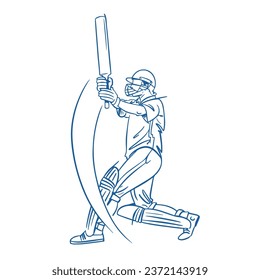 ilustración de la línea vectorial contemporánea del cricket