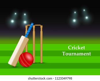 Illustration of Cricket sport background