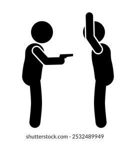 Ilustración de un delito que involucra armas cortantes y armas de fuego