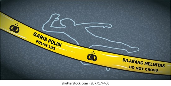 Illustration Crime Scene Accident Scene Indonesia Stock Vector (Royalty ...