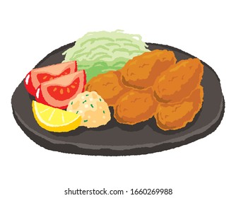 Illustration of a crisp and sharp oyster fry