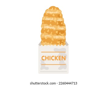 An illustration of crispy chicken in a bag.