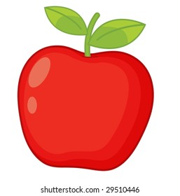 illustration of a crispy red apple