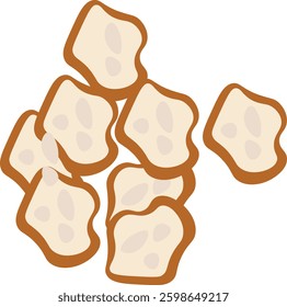 Illustration of Crispy Snack Pieces