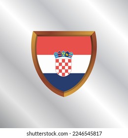 Ilustración de la plantilla de bandera de Croacia