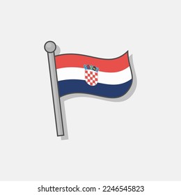 Illustration of Croatia flag Template