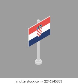 Illustration of Croatia flag Template