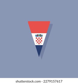 Ilustración de la plantilla de bandera de Croacia