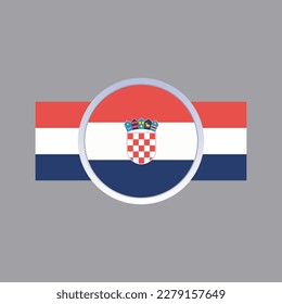 Illustration of Croatia flag Template
