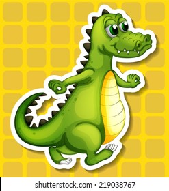 Illustration of a crocodile with background