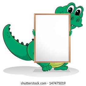 Ilustración de un cocodrilo sobre un fondo blanco