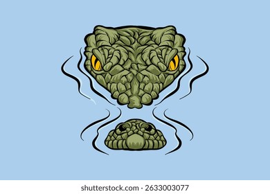 illustration of a crocodile showing its face on the surface of the water