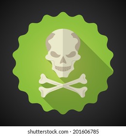 Illustration of Crosed Bones Flat icon vector background