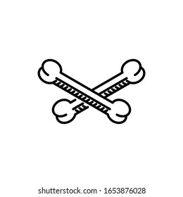 Illustration cross bones sign icon logo vector design