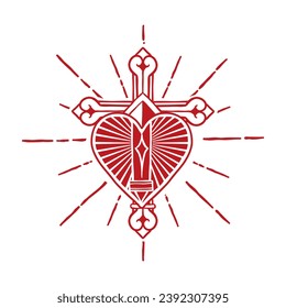 illustration of a cross combined with a card