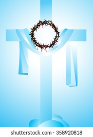 Illustration of cross and crown of thorns
