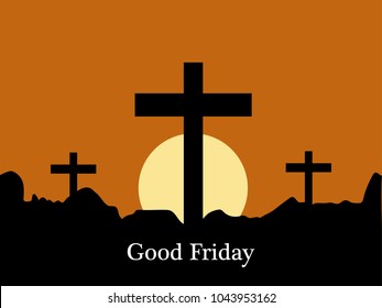 Illustration of Cross for Good Friday background