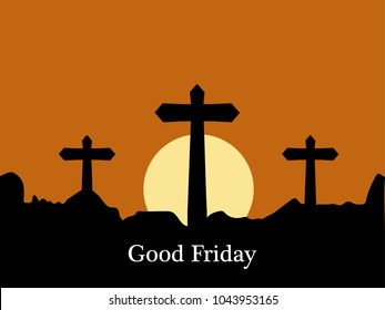 Illustration of Cross for Good Friday background