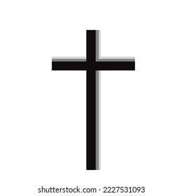 Ilustración de cruz sobre fondo blanco. Símbolo de religión y cristianismo.