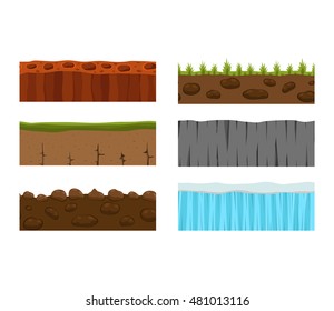 Illustration of cross section ground slice isolated on white background