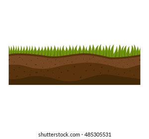 Illustration of cross section ground slice isolated on white background