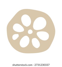 Illustration of a cross section of a lotus root with a cute touch